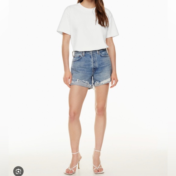 Agolde Parker Cuffed Denim Shorts Heatwave